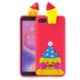 For XIAOMI Redmi 6A 3D Cartoon Lovely Coloured Painted Soft TPU Back Cover Non-slip Shockproof Full Protective Case sapphire