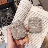 For airpods1/2 Protective Cover Fashion Rhinestone Wireless Bluetooth Headset Charging Box Protective Case Silver