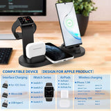 Wireless Charger 4-in-1 10W Fast Charging Stand for Apple Watch 5 4 3 Airpods Pro Station Dock For iPhone 11 XS XR X 8 white