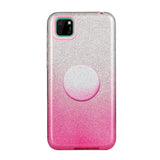 For HUAWEI Mate 30/Nova 5I pro/Mate 30 Pro/PSmart /Y5P/Y6P 2020 Phone Case Gradient Color Glitter Powder Phone Cover with Airbag Bracket Pink