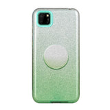 For HUAWEI Mate 30/Nova 5I pro/Mate 30 Pro/PSmart /Y5P/Y6P 2020 Phone Case Gradient Color Glitter Powder Phone Cover with Airbag Bracket green