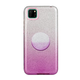 For HUAWEI Mate 30/Nova 5I pro/Mate 30 Pro/PSmart /Y5P/Y6P 2020 Phone Case Gradient Color Glitter Powder Phone Cover with Airbag Bracket purple