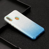 For HUAWEI Mate 30/Nova 5I pro/Mate 30 Pro/PSmart /Y5P/Y6P 2020 Phone Case Gradient Color Glitter Powder Phone Cover with Airbag Bracket blue