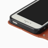 Ultra Slim PU Full Protective Cover Non-slip Shockproof Cell Phone Case with Card Slot for iPhone 5G/5S/5SE brown