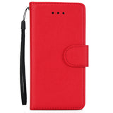 Ultra Slim PU Full Protective Cover Non-slip Shockproof Cell Phone Case with Card Slot for iPhone 5G/5S/5SE red