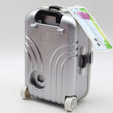 Cute Plastic Rolling Suitcase Mini Luggage Box for BJD Dolls Silver