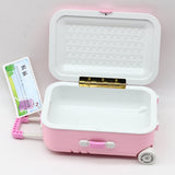 Cute Plastic Rolling Suitcase Mini Luggage Box for BJD Dolls Silver