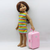Cute Plastic Rolling Suitcase Mini Luggage Box for BJD Dolls Silver