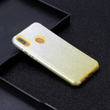 For HUAWEI Mate 30/Nova 5I pro/Mate 30 Pro/PSmart /Y5P/Y6P 2020 Phone Case Gradient Color Glitter Powder Phone Cover with Airbag Bracket yellow