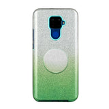 For HUAWEI Mate 30/Nova 5I pro/Mate 30 Pro/PSmart /Y5P/Y6P 2020 Phone Case Gradient Color Glitter Powder Phone Cover with Airbag Bracket black