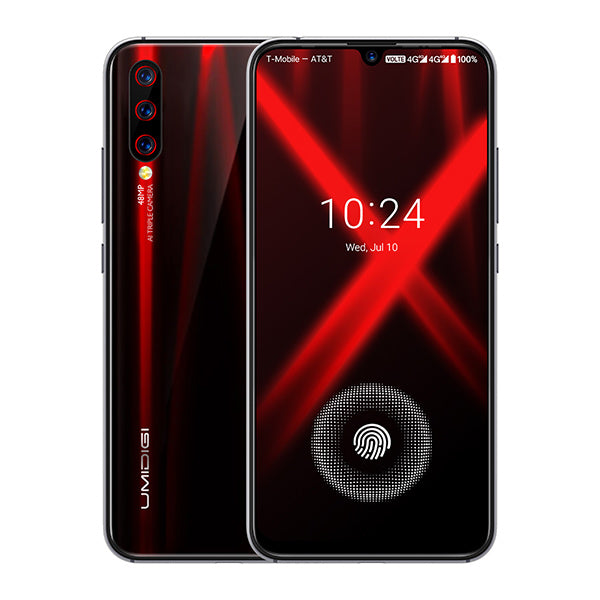 UMIDIGI X In-screen Fingerprint 6.35"" AMOLED 48MP Triple Rear Camera 128GB NFC Helio P60 4150mAh Cellphone Reddish black