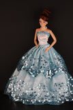 E-TING Blue Princess Wedding Party Clothes Dress Chrismas Gift doll