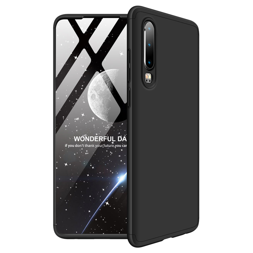 For HUAWEI P30 LITE Ultra Slim PC Back Cover Non-slip Shockproof 360 Degree Full Protective Case black
