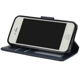 Ultra Slim PU Full Protective Cover Non-slip Shockproof Cell Phone Case with Card Slot for iPhone 5G/5S/5SE blue