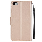 Ultra Slim PU Full Protective Cover Non-slip Shockproof Cell Phone Case with Card Slot for iPhone 5G/5S/5SE Golden