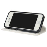 Ultra Slim PU Full Protective Cover Non-slip Shockproof Cell Phone Case with Card Slot for iPhone 5G/5S/5SE blue