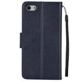 Ultra Slim PU Full Protective Cover Non-slip Shockproof Cell Phone Case with Card Slot for iPhone 5G/5S/5SE blue