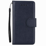 Ultra Slim PU Full Protective Cover Non-slip Shockproof Cell Phone Case with Card Slot for iPhone 5G/5S/5SE blue