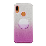For HUAWEI Mate 30/Nova 5I pro/Mate 30 Pro/PSmart /Y5P/Y6P 2020 Phone Case Gradient Color Glitter Powder Phone Cover with Airbag Bracket purple