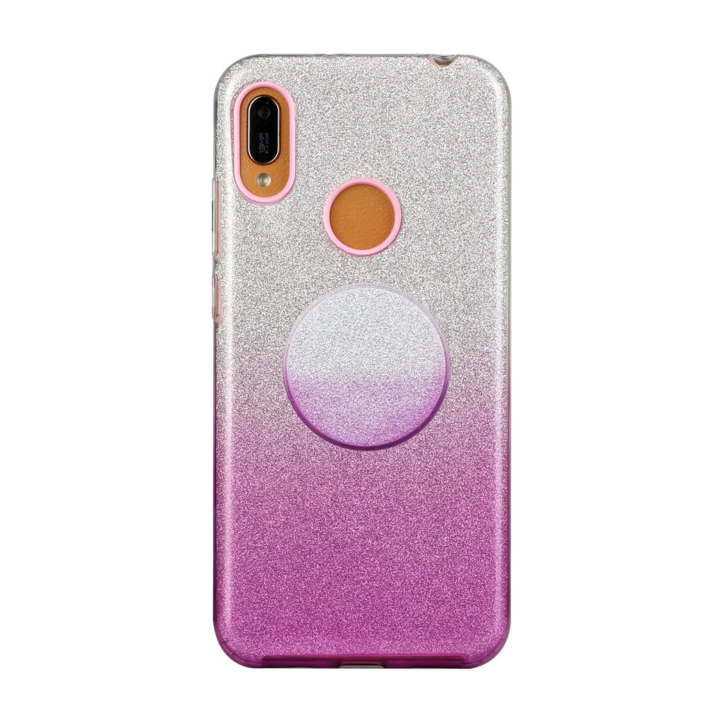 For HUAWEI Mate 30/Nova 5I pro/Mate 30 Pro/PSmart /Y5P/Y6P 2020 Phone Case Gradient Color Glitter Powder Phone Cover with Airbag Bracket purple