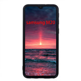 For Samsung M20 Double Buckle Phone Case Protective Cover with Card Holder Bracket Light Brown