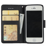 Ultra Slim PU Full Protective Cover Non-slip Shockproof Cell Phone Case with Card Slot for iPhone 5G/5S/5SE black