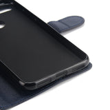 PU Leather Smart Phone Case Cover with Buckle & 3 Card Position for Honor 7A/Y6 2018 black