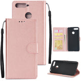 PU Leather Smart Phone Case Cover with Buckle & 3 Card Position for Honor 7A/Y6 2018 black