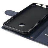 PU Leather Smart Phone Case Cover with Buckle & 3 Card Position for Honor 7A/Y6 2018 black