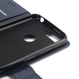 PU Leather Smart Phone Case Cover with Buckle & 3 Card Position for Honor 7A/Y6 2018 black