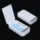 Wireless Phone Charger Ultraviolet Sterilization Box Antibacterial Mini Phone Mask Disinfection Case white
