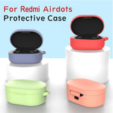 Silicone Earphone Case Cover for Xiaomi Redmi Airdots TWS Headphone Sports Bluetooth Earphone Case with Hook black