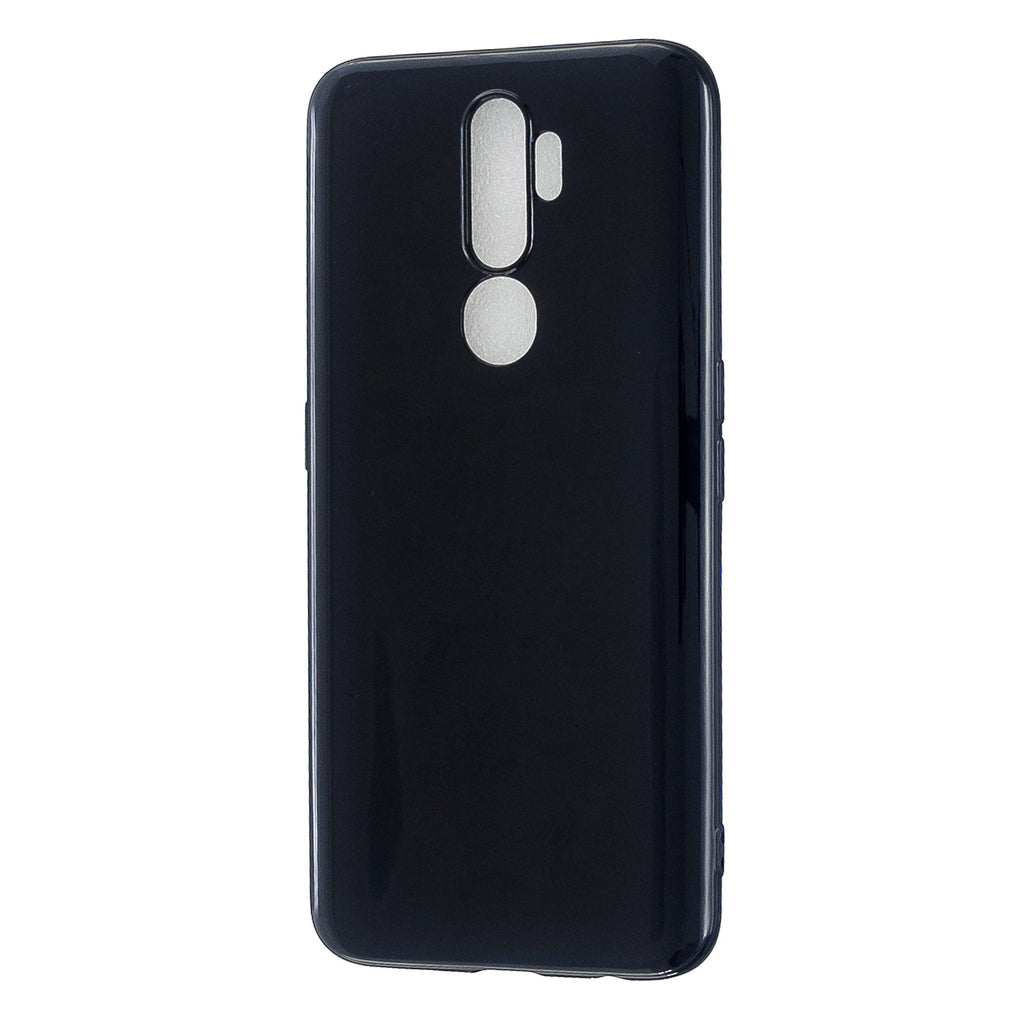 For OPPO A5/A3S/A9 2020 Cellphone Cover Soft Touch Anti-scratch Shockproof TPU Mobile Phone Case Bright black