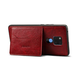 For HUAWEI MATE 20X 2 in 1 Retro PU Leather Wallet Stand Non-slip Shockproof Cell Phone Case red