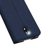 DUX DUCIS For Nokia 1.3 Leather Mobile Phone Cover Magnetic Protective Case Bracket with Cards Slot Royal blue