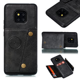 For HUAWEI MATE 20 PRO Double Buckle Non-slip Shockproof Cell Phone Case with Card Slot Bracket black