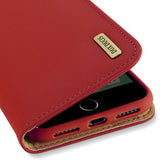 DUX DUCIS For iPhone 7/8 Luxury Genuine Leather Magnetic Flip Cover Full Protective Case with Bracket Card Slot red