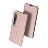 DUX DUCIS For XIAOMI 10/MI 10 Pro Fall Resistant Mobile Phone Cover Magnetic Leather Protective Case with Cards Slot Bracket Rose gold