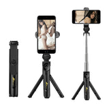 XT09 Tripod Stand Extendable 360?? Rotation Self-timer Bluetooth Selfie Stick Monopod Foldable Live XT10 Mobile Phone Bracket XT09 white