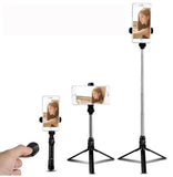 XT09 Tripod Stand Extendable 360?? Rotation Self-timer Bluetooth Selfie Stick Monopod Foldable Live XT10 Mobile Phone Bracket XT09 white