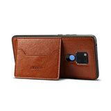 For HUAWEI MATE 20X 2 in 1 Retro PU Leather Wallet Stand Non-slip Shockproof Cell Phone Case brown