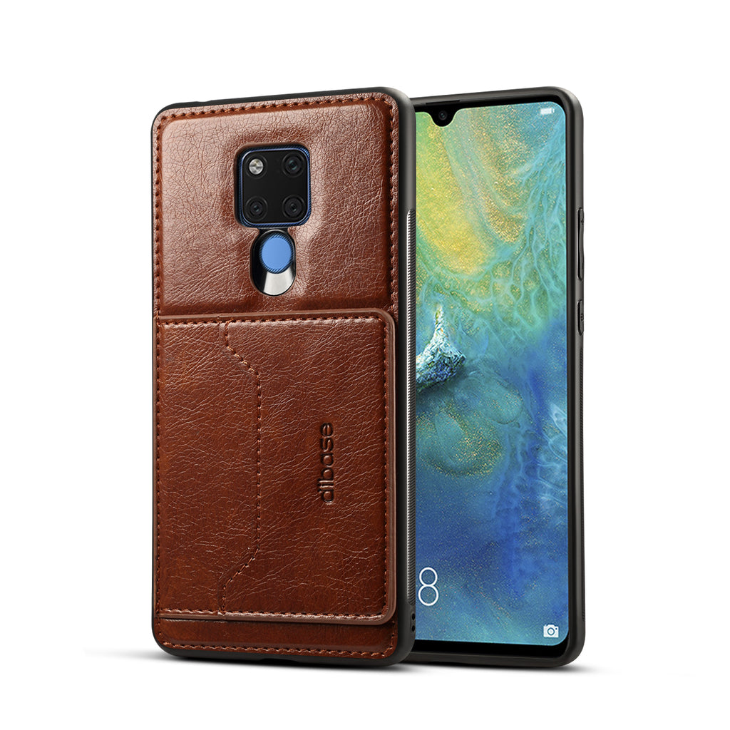 For HUAWEI MATE 20X 2 in 1 Retro PU Leather Wallet Stand Non-slip Shockproof Cell Phone Case coffee