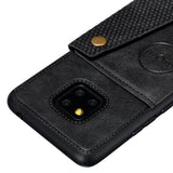 For HUAWEI MATE 20 PRO Double Buckle Non-slip Shockproof Cell Phone Case with Card Slot Bracket black