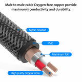 Gold Plated 3.5mm to 6.35mm Audio Cable Connecting Mobile Phone Laptop Converter Line Connectors 2M