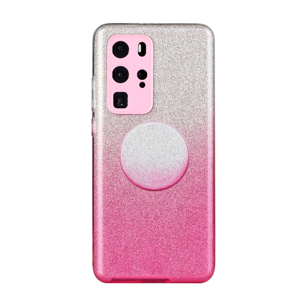 for HUAWEI P20 LITE/P30 LITE/P40 LITE/Nova6SE/Nova 7i Phone Case Gradient Color Glitter Powder Phone Cover with Airbag Bracket Pink