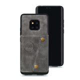 For HUAWEI MATE 20 PRO Double Buckle Non-slip Shockproof Cell Phone Case with Card Slot Bracket gray