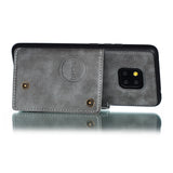 For HUAWEI MATE 20 PRO Double Buckle Non-slip Shockproof Cell Phone Case with Card Slot Bracket gray