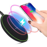 Thin QI Wireless Fast Charger Mobile Phone Wireless Fast Charging Pad for iPhone SANSUNG black