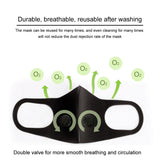 Safety Dust Mask with 2 Filters Breathable Reusable Washable Face Mask Anti for Outdoor Dust Germs Allergies PM2.5 Pollution Double valve mask + round mask cushion