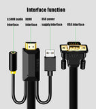 HDMI to VGA Cable HDMI To VGA Audio Synchronization Notebook Set-Top Box Connected Monitor Cable 5m